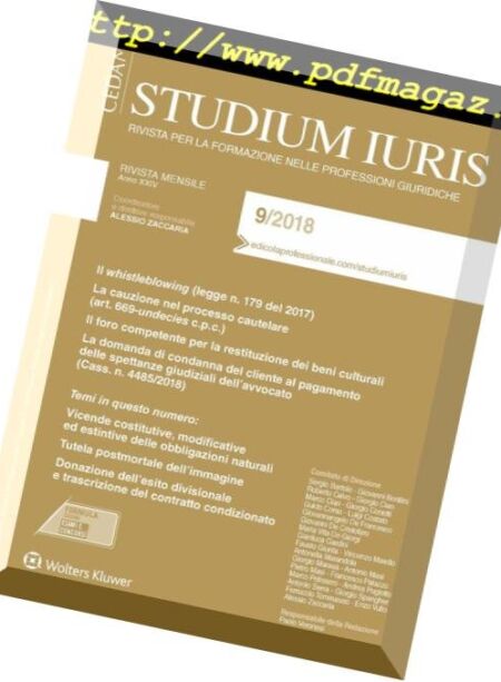 Studium Iuris – Settembre 2018 Cover