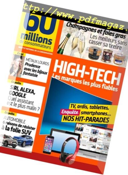 60 Millions de Consommateurs – Decembre 2018 Cover