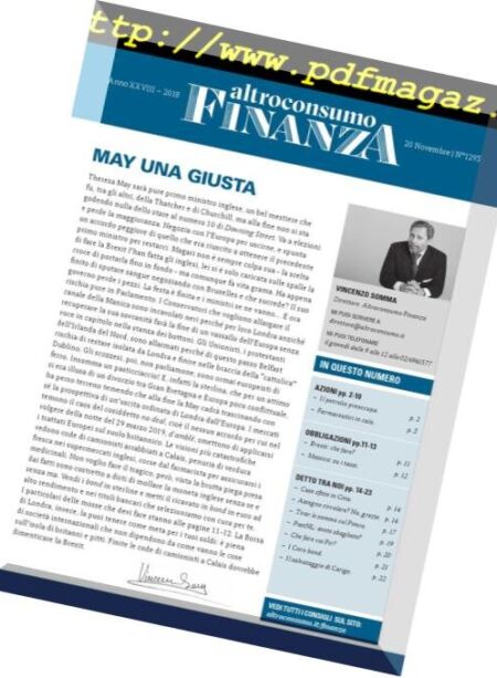 Altroconsumo Finanza – 20 Novembre 2018 Cover