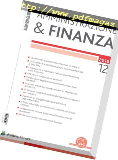 Amministrazione & Finanza – Dicembre 2018 Cover
