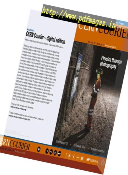 CERN Courier – November 2018 Cover
