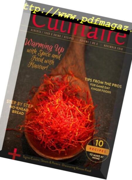 Culinaire Magazine – November 2018 Cover