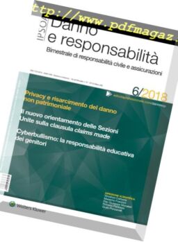 Danno e Responsabilita – Dicembre 2018