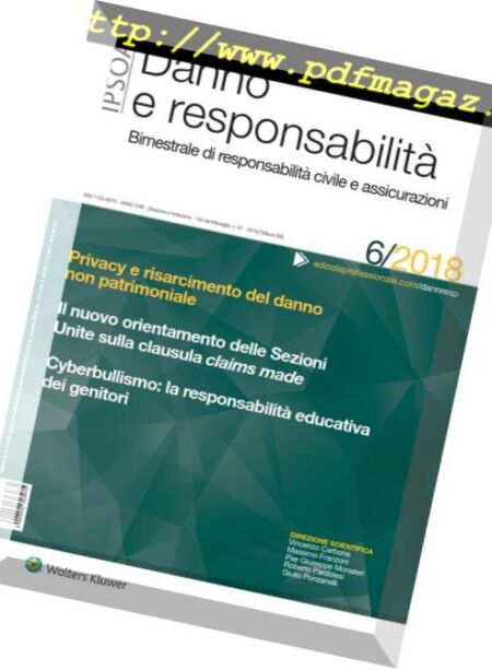 Danno e Responsabilita – Dicembre 2018 Cover