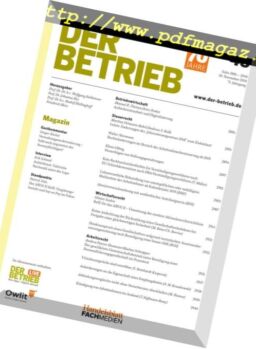 Der Betrieb – 30 November 2018