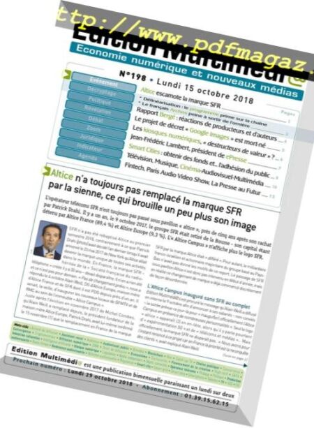 edition Multimedia – 15 Octobre 2018 Cover