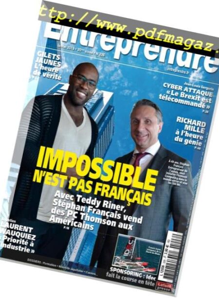Entreprendre – decembre 2018 Cover