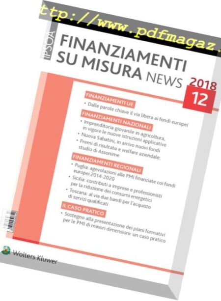 Finanziamenti su misura news – Dicembre 2018 Cover