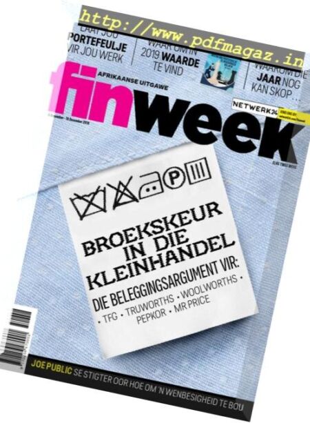 Finweek Afrikaans Edition – Desember 06, 2018 Cover