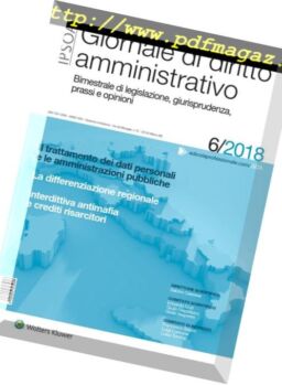 Giornale di diritto amministrativo – Dicembre 2018
