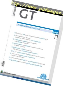 GT Rivista di Giurisprudenza Tributaria – Novembre 2018