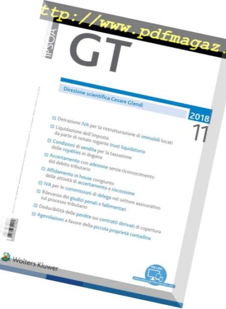 GT Rivista di Giurisprudenza Tributaria – Novembre 2018 Cover