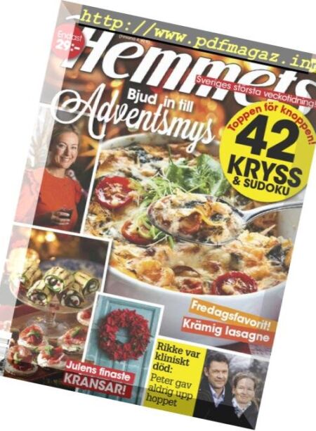 Hemmets Veckotidning – 20 november 2018 Cover