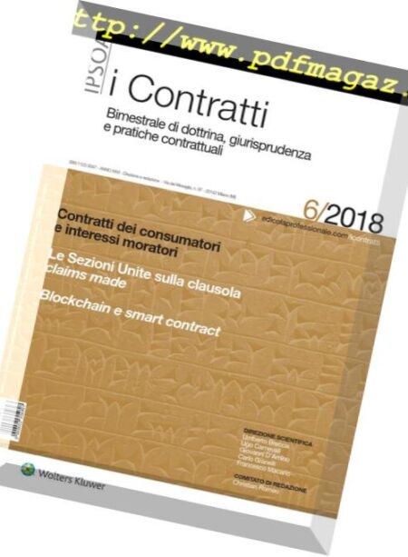 I Contratti – Dicembre 2018 Cover