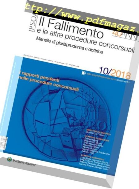 Il Fallimento – Ottobre 2018 Cover