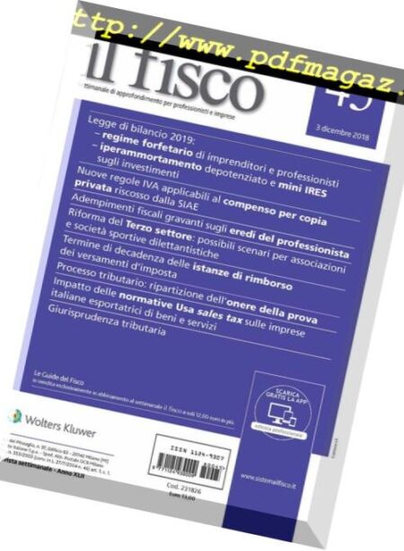 il fisco – 3 Dicembre 2018 Cover