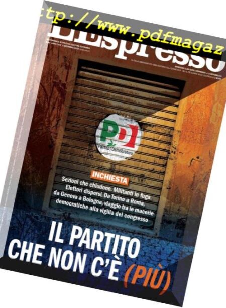 L’Espresso – 2 Dicembre 2018 Cover