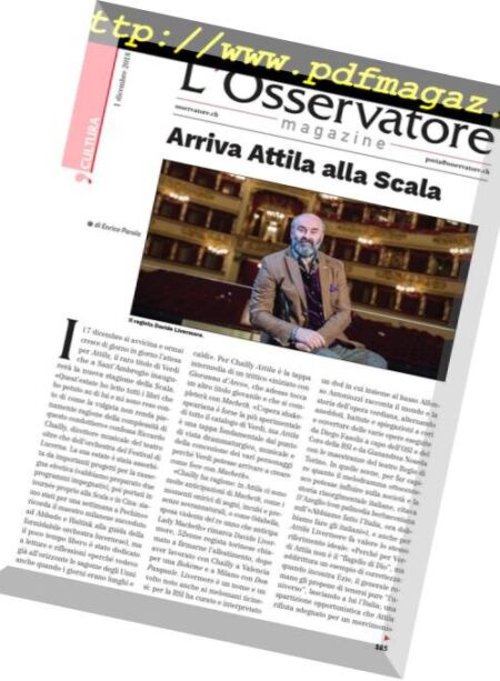 L’Osservatore – 1 Dicembre 2018 Cover