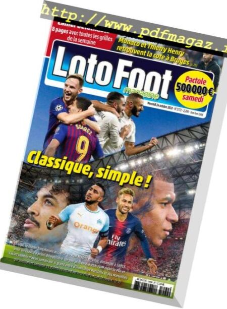Loto Foot Magazine – 24 Octobre 2018 Cover