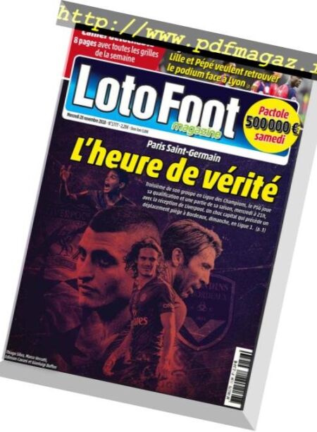 Loto Foot Magazine – 28 Novembre 2018 Cover