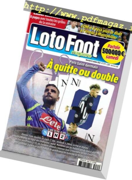 Loto Foot Magazine – 31 Octobre 2018 Cover