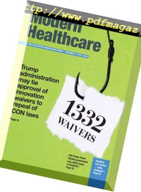 Modern Healthcare – December 10, 2018 Cover
