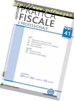 Pratica Fiscale e Professionale – 5 Novembre 2018