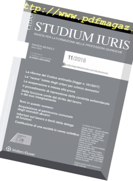 Studium Iuris – Novembre 2018 Cover