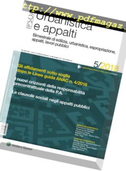 Urbanistica e appalti – Ottobre 2018