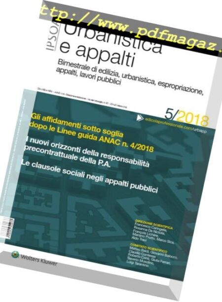 Urbanistica e appalti – Ottobre 2018 Cover