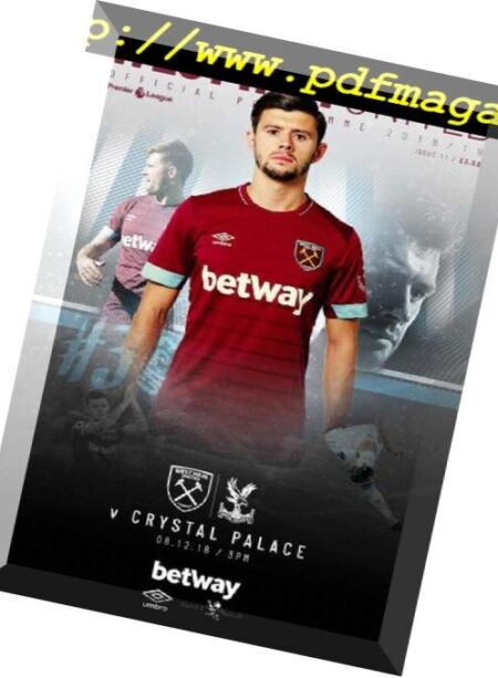 West Ham United Official Programmes – 09 December 2018 Cover