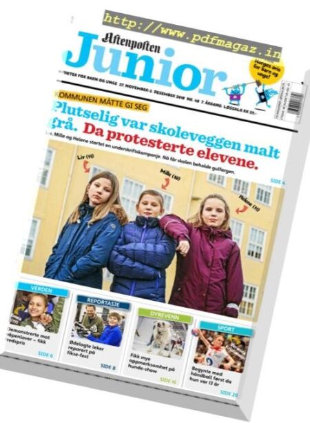 Aftenposten Junior – 27 november 2018 Cover
