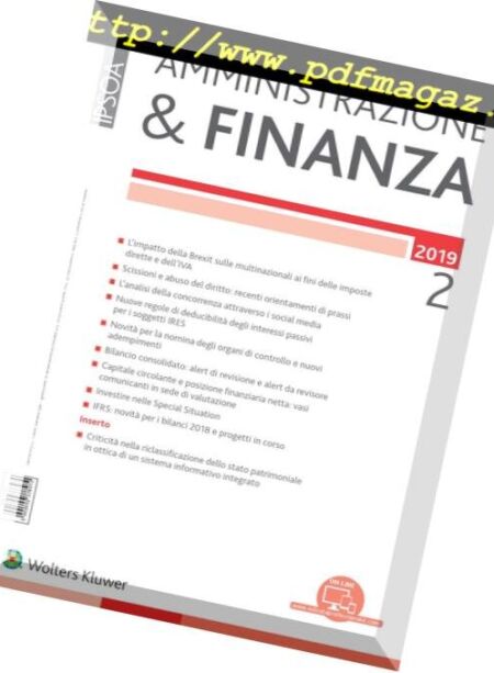 Amministrazione & Finanza – Febbraio 2019 Cover