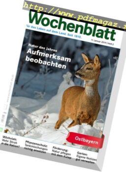 Bayerisches Landwirtschaftliches Wochenblatt Ostbayern – 10 Januar 2019