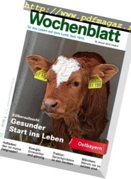 Bayerisches Landwirtschaftliches Wochenblatt Ostbayern – 17 Januar 2019