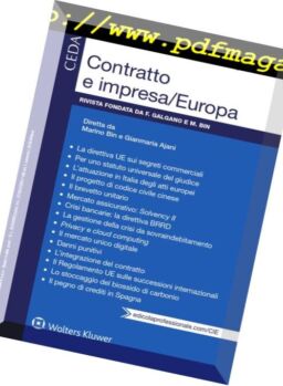 Contratto e impresaEuropa – Gennaio 2019