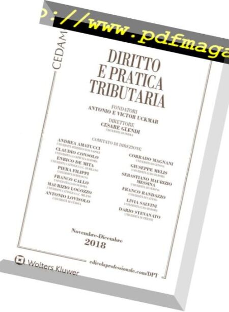 Diritto e Pratica Tributaria – Dicembre 2018 Cover