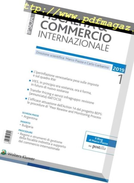 Fiscalita & Commercio Internazionale – Gennaio 2019 Cover
