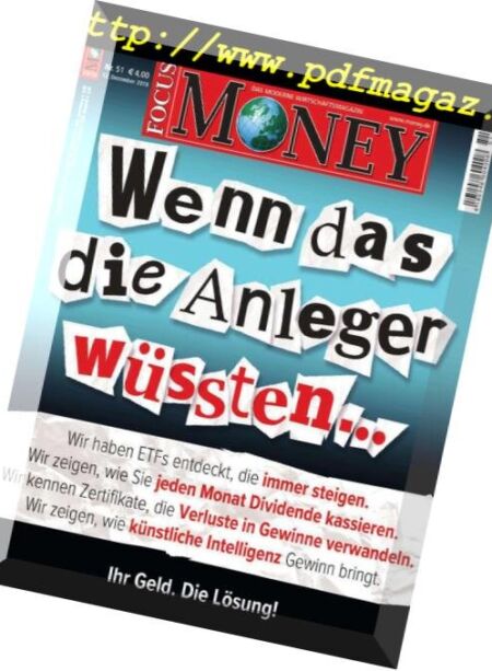 Focus Money – 12 Dezember 2018 Cover