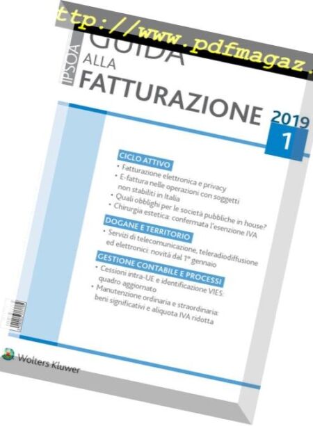 Guida alla Fatturazione – Gennaio 2019 Cover