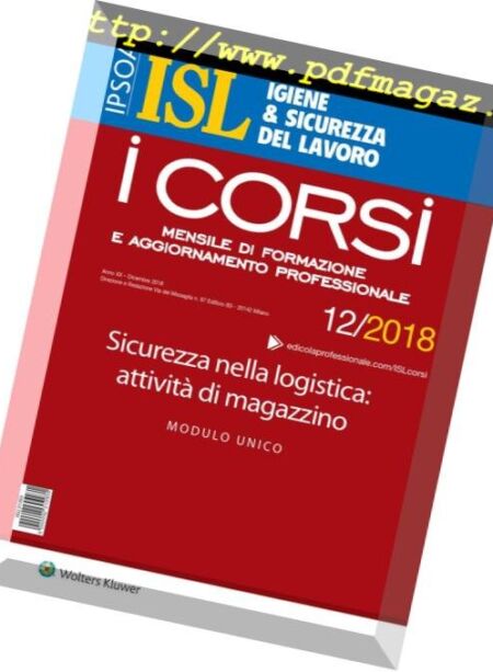 Igiene & Sicurezza del Lavoro Corsi – Dicembre 2018 Cover