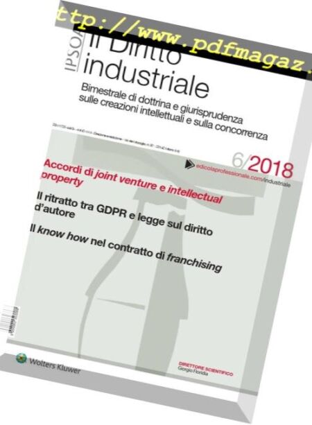 Il Diritto Industriale – Dicembre 2018 Cover