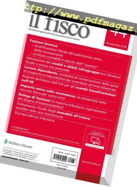 il fisco – 26 Novembre 2018 Cover
