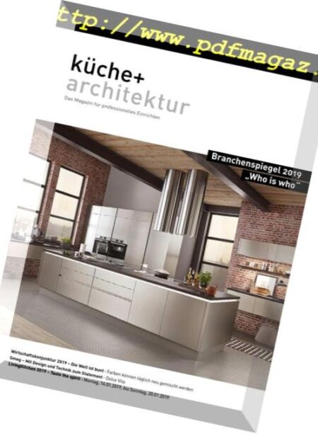 Kuche+Architektur – Dezember 2018 Cover