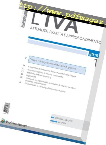 L’IVA – Gennaio 2019 Cover