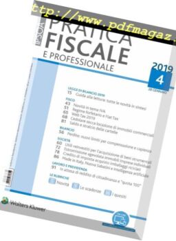 Pratica Fiscale e Professionale – 28 Gennaio 2019
