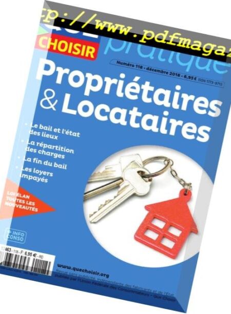 Que Choisir Pratique – Decembre 2018 Cover