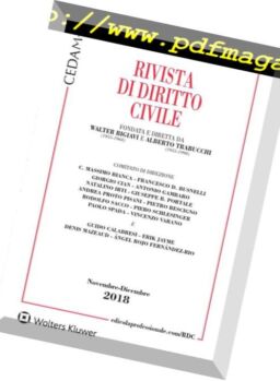 Rivista di Diritto Civile – Novembre-Dicembre 2018