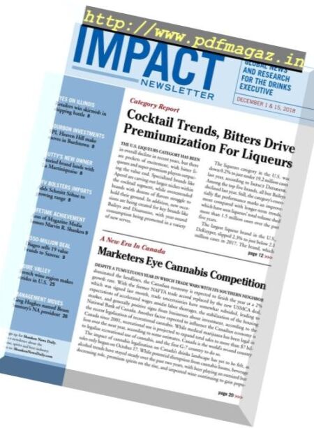 Shanken’s Impact Newsletter – December 2018 Cover