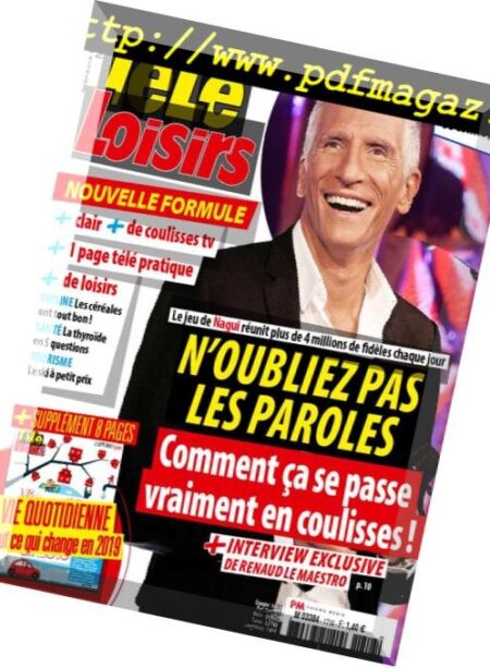 Tele Loisirs – 14 Janvier 2019 Cover